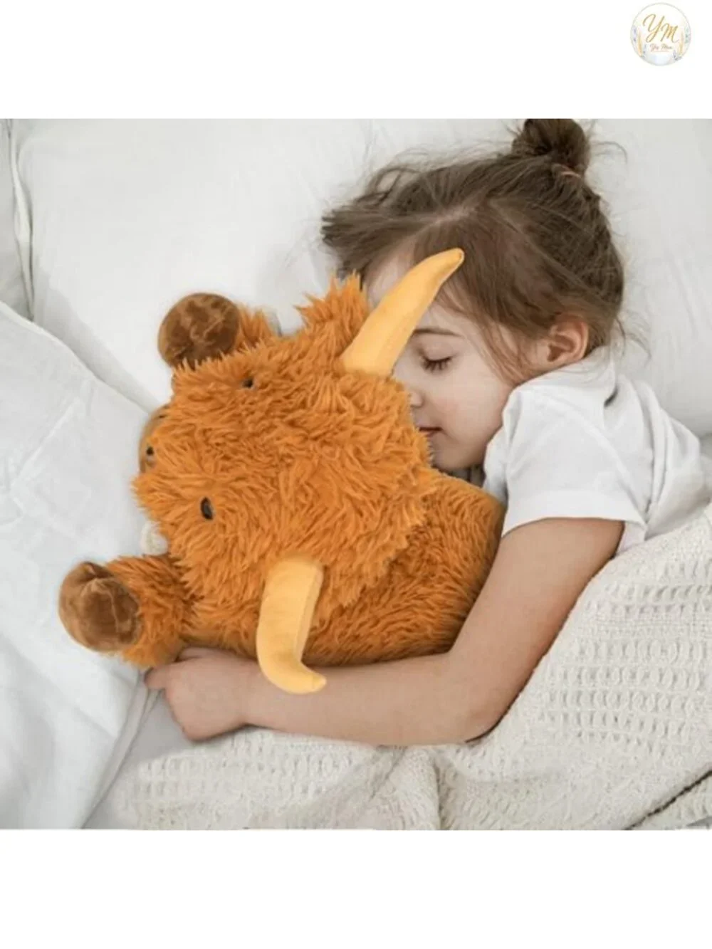 Weighted Highland Cow Plush 22in 5lbs Soft Stuffed Animal Polyester Pillow